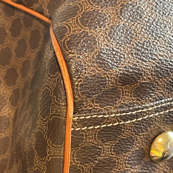 Celine Vintage Macadam Coated Canvas Duffle Bag - Brown - Preowned - Picture 9 of 16